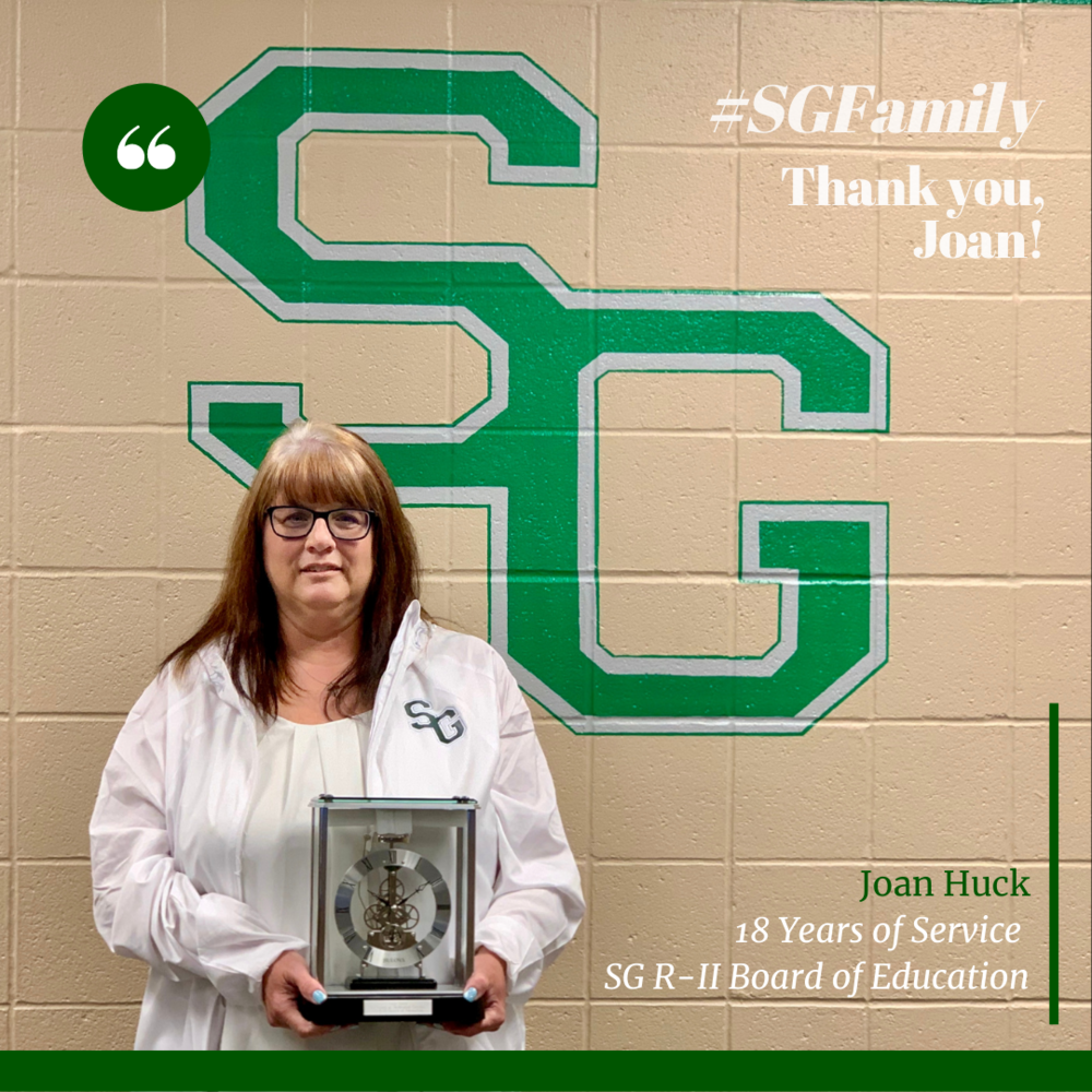 SG R-II Thanks Joan Huck for Her Service on the Board