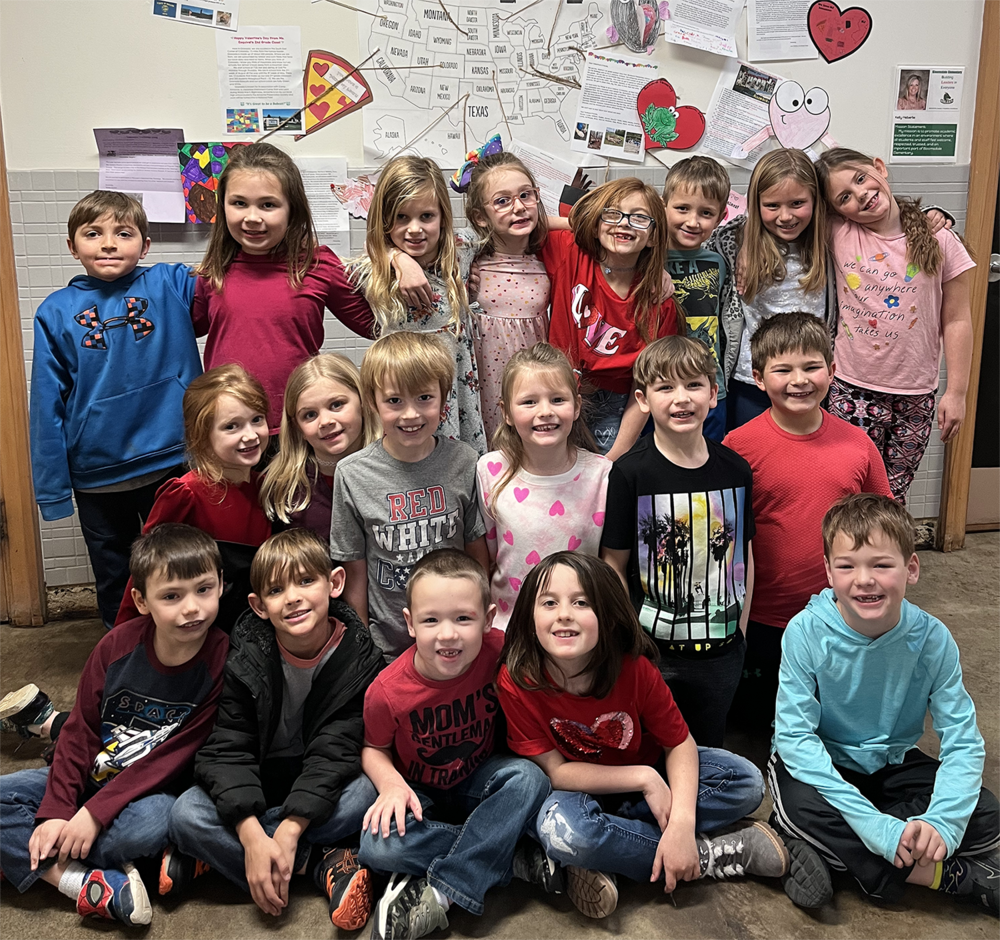 Mrs. Grein’s First Grade Class Participates in Group Valentine’s Exchange