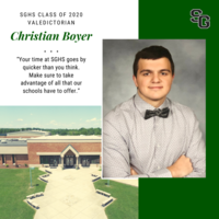 SGHS Presents Class of 2020 Valedictorian Christian Boyer