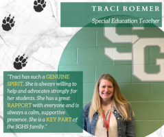 Special Education Teacher Traci Roemer Recognized as April's Faculty Member of the Month