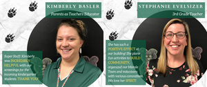 Third Grade Teacher Stephanie Evelsizer and Parents as Teachers Educator Kim Basler Recognized with April Employee Spotlight